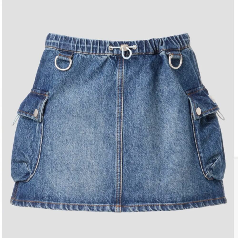 Coperni Denim Cargo Micro Mini Skirt SIZE 8 Jean Designer Utility Low Rise $590 - Picture 10 of 13